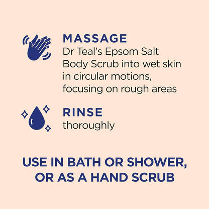 Dr Teal's Pink Himalayan Salt Body Scrub| with Pure Epsom Salt & Citrus Essential Oils, 454 Grams