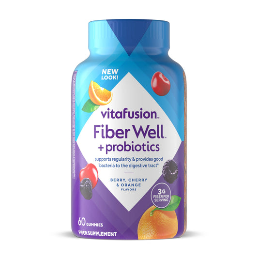 Vitafusion Fiber Well + Probiotic | Probiotics and Fiber, 60 Gummies