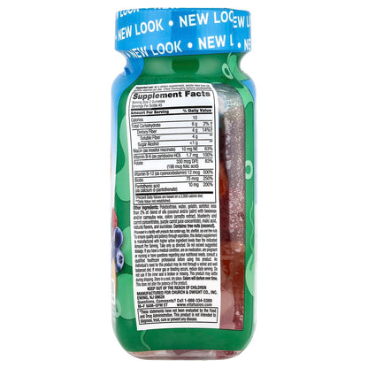 Vitafusion Vitamines FiberWell Fit, fibres Sans sucre, à la pêche, à la framboise et aux baies, 90 gummies
