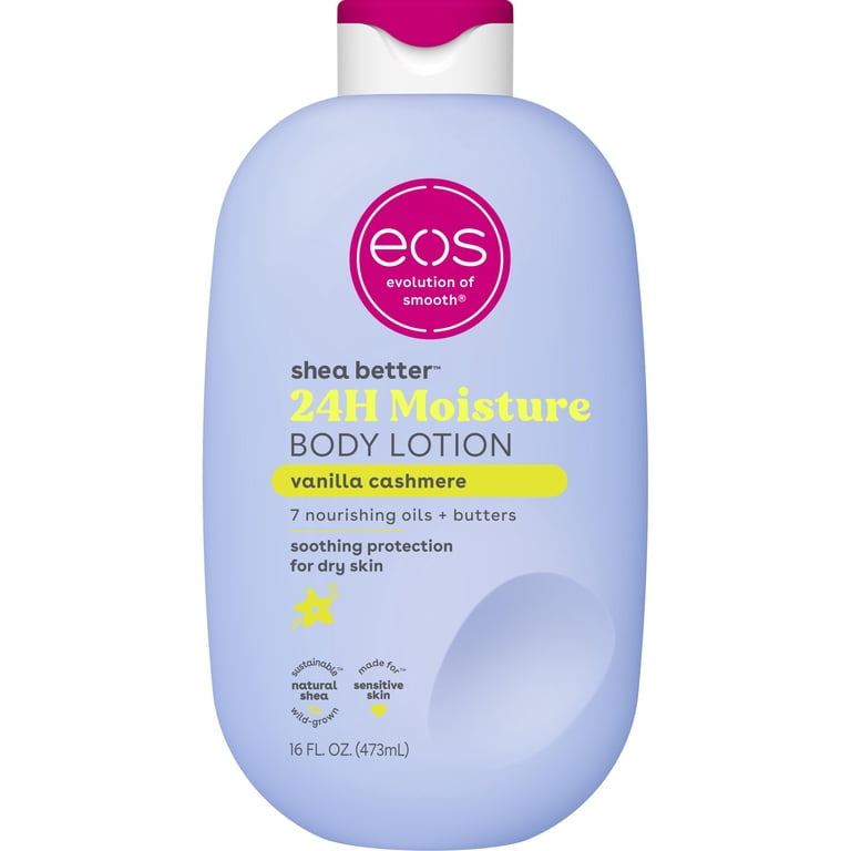 Eos Shea Better, Lotion hydratante 24h pour le corps, Vanille et cachemire, 473 ml