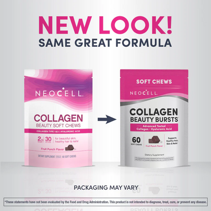Neocell Collagène Beauty Bursts Saveur Punch aux Fruits, 60 Délicieux Gummies