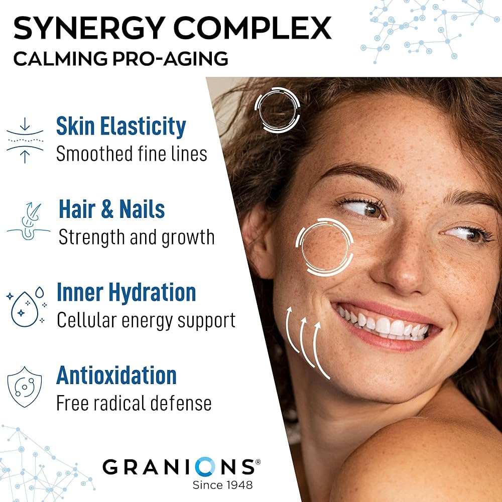 Granions Marine Collagen Powder | Type I Hydrolyzed Marine Collagen Peptides, Biotin, Hyaluronic Acid, Vitamin C, Evening Primrose Oil, Antioxidant Complex | Pink Lemonade, 275 grams