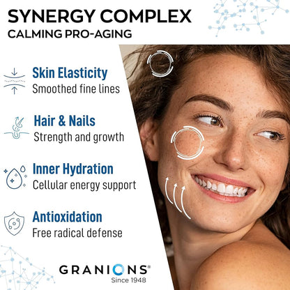 Granions Marine Collagen Powder | Type I Hydrolyzed Marine Collagen Peptides, Biotin, Hyaluronic Acid, Vitamin C, Evening Primrose Oil, Antioxidant Complex | Pink Lemonade, 275 grams