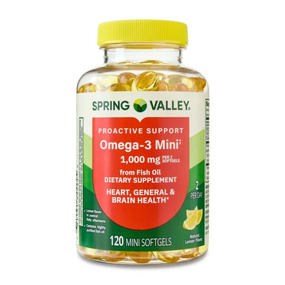 Spring Valley Proactive Support Omega-3 Mini à base d'huile de poisson, 1000 mg, 120 softgels