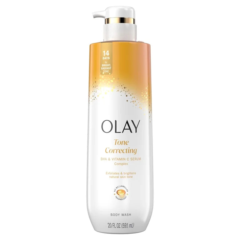 Olay Tone Correction Body Wash with BHA and Vitamin C Serum Complex, 591 ml