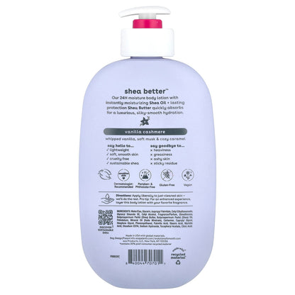 Eos Shea Better, Lotion hydratante 24h pour le corps, Vanille et cachemire, 473 ml
