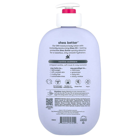 Eos Shea Better, Lotion hydratante 24h pour le corps, Vanille et cachemire, 473 ml