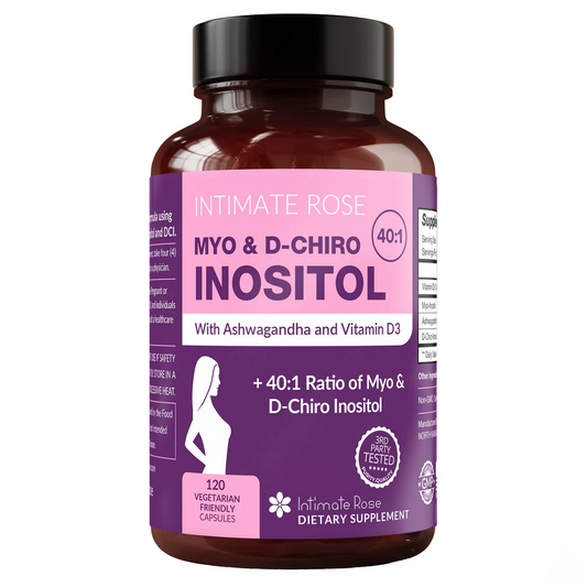 Intimate Rose Myo-inositol & D-chiro-inositol Ideal 40:1 Ratio with Vitamin D3 + Ashwagandha, 120 Capsules