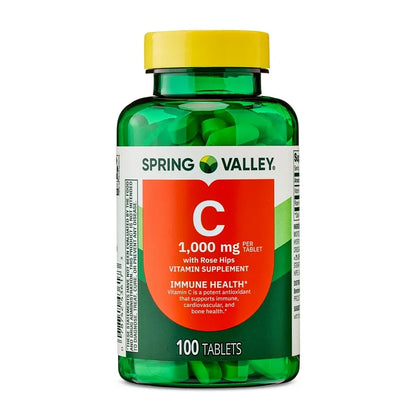 Spring Valley Vitamine C 1.000mg avec huile de rose musquée, 100 comprimés
