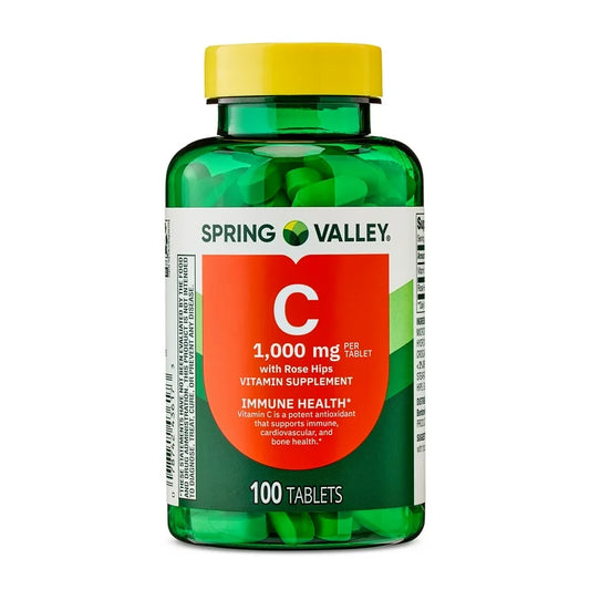 Spring Valley Vitamin C 1,000mg with Rose Hips, 100 Tablets