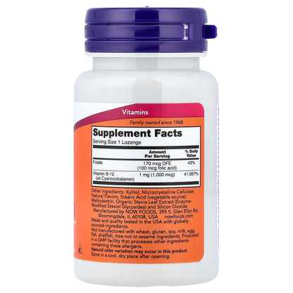 Now Foods Vitamine B12, 100 pastilles