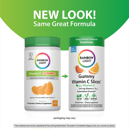 Rainbow Light Vitamin C Slices™ + Vitamin E, Citrus, 60 Gummies