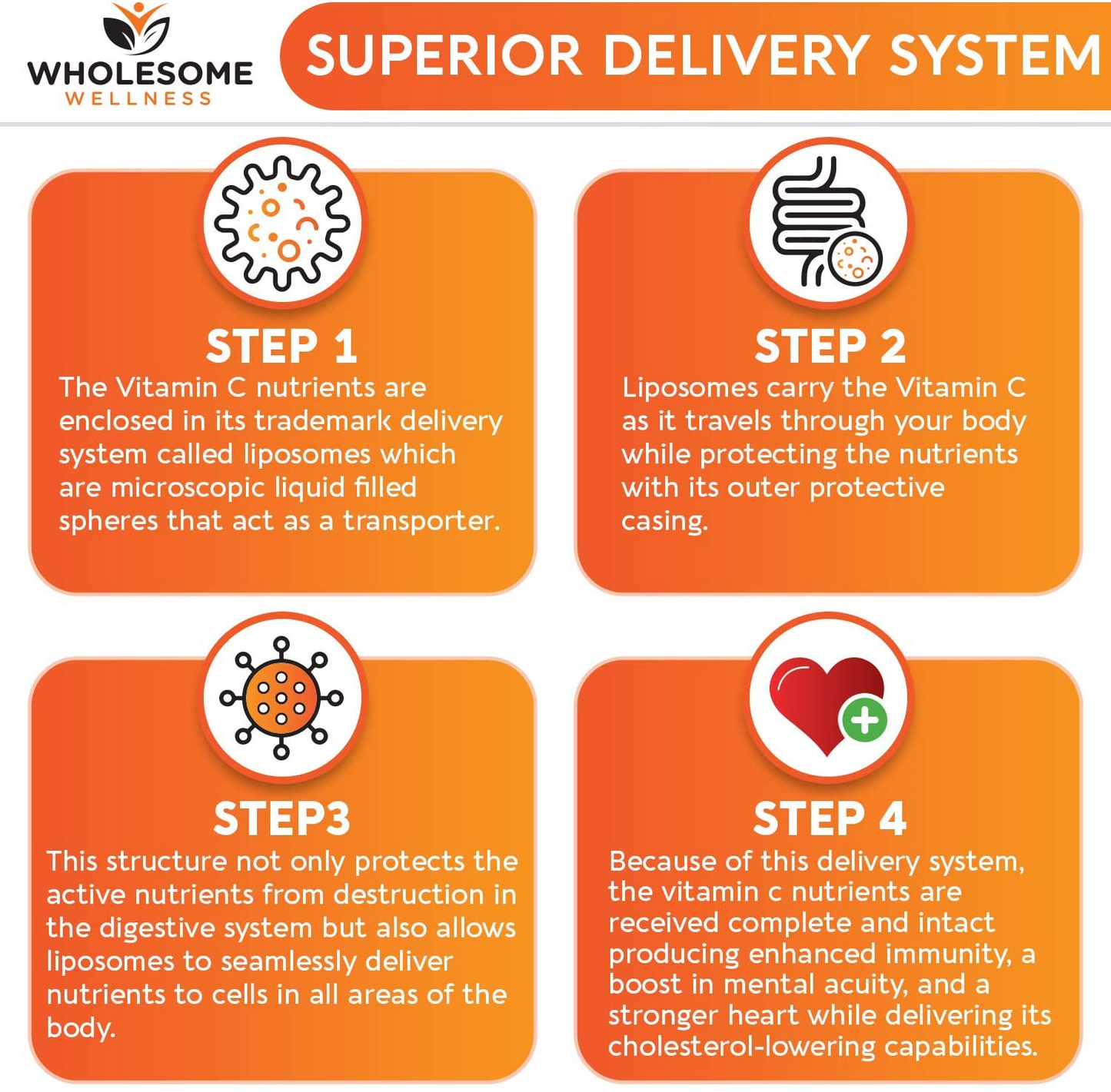 Wholesome Wellness Vitamine C Liposomale, 1500mg, 200 gélules