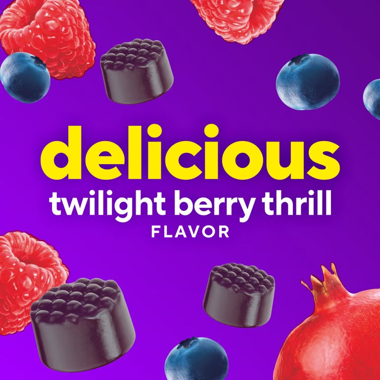 Vitafusion Mélatonine et magnésium gummies, saveur Twilight Berry Thrill, 90 unités