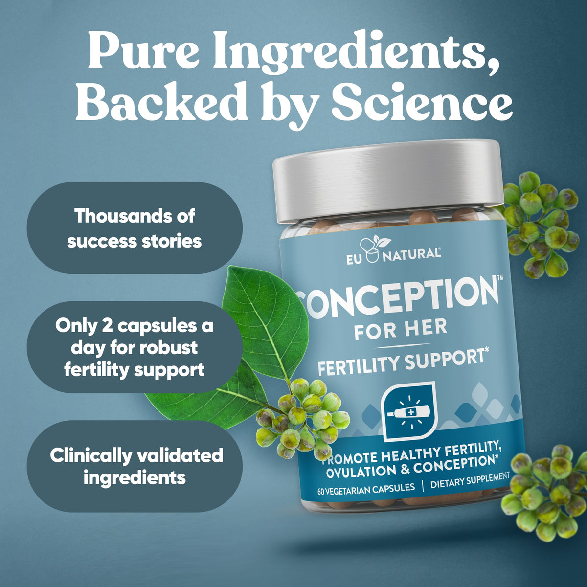 Eu Natural Conception For Her, Fertility Aid & Multi, 60 Capsules