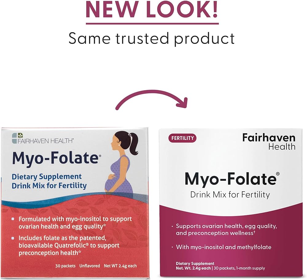 Fairhaven Health Myo-Inositol + Methyl Folate Powder - Ovarian Health & Egg Quality - 30 Sachets