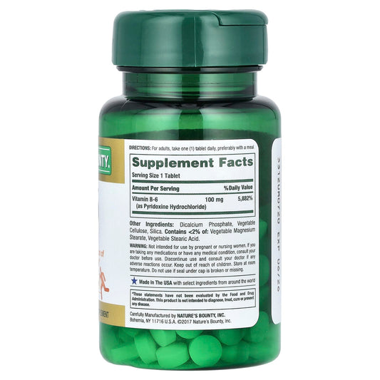 Nature's Bounty Vitamin B6 100mg, 100 tablets