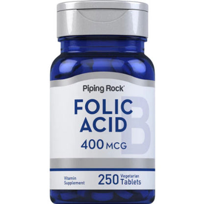 PipingRock, Folic Acid, 400mcg, 250 Tablets
