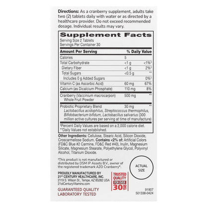 21st Century, Cranberry Plus Probiotics, 60 Tablets