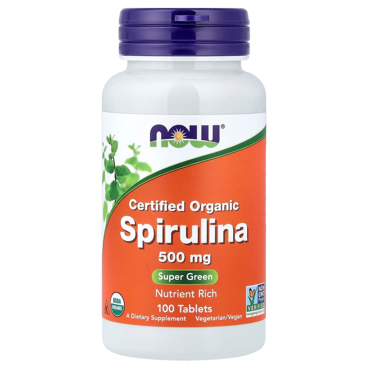 Now Foods Spirulina, 500mg, 100 tablets