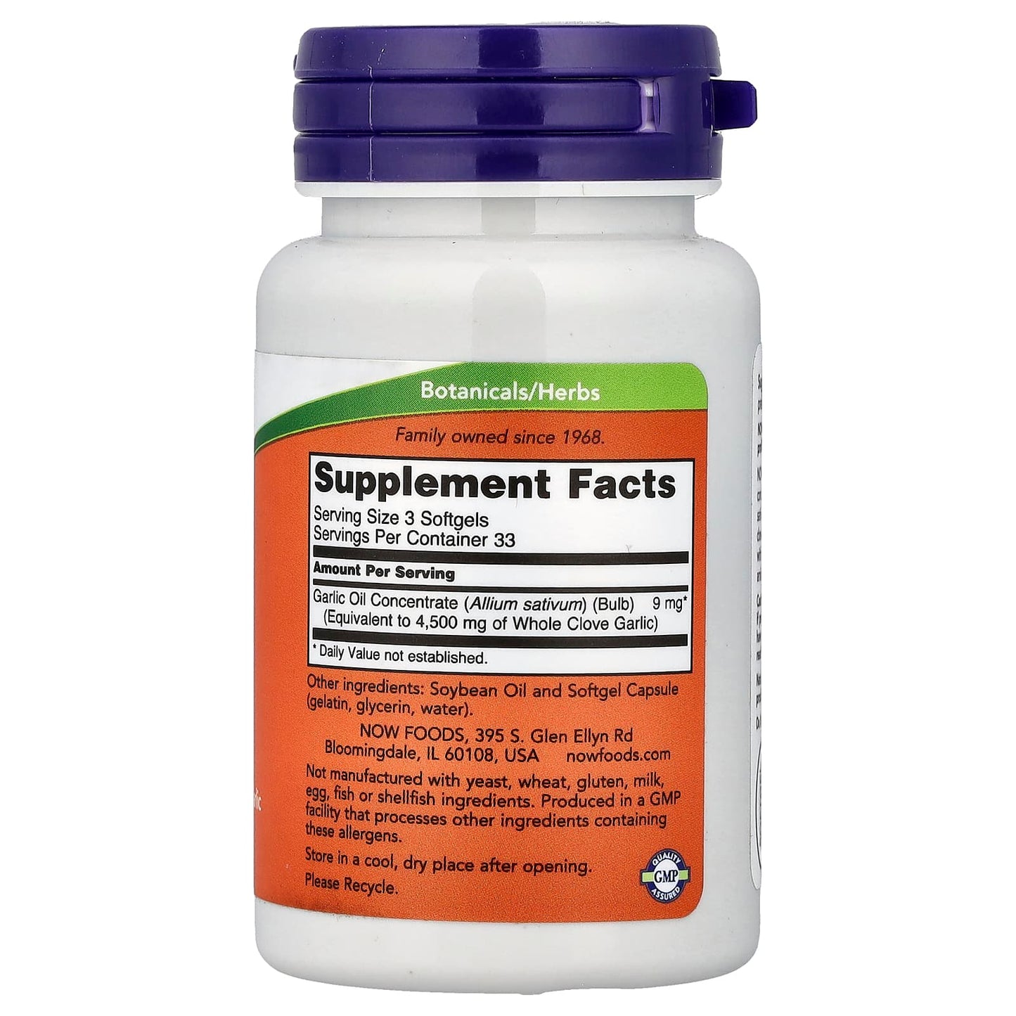Now Foods, Gélules d'ail, 1 500 mg, 100 gélules