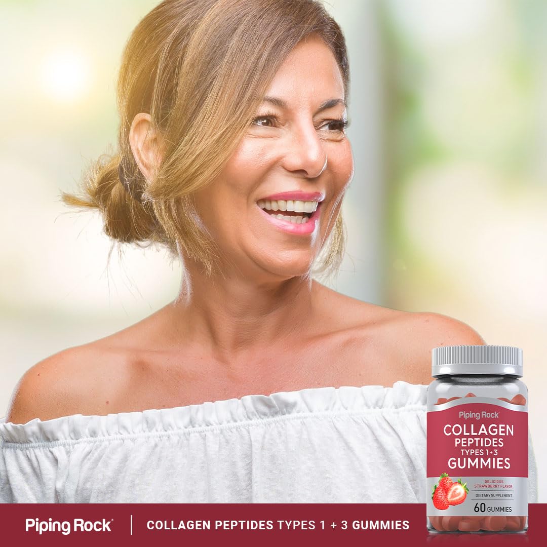 PipingRock Collagène type 1 & 3, 60 gummies