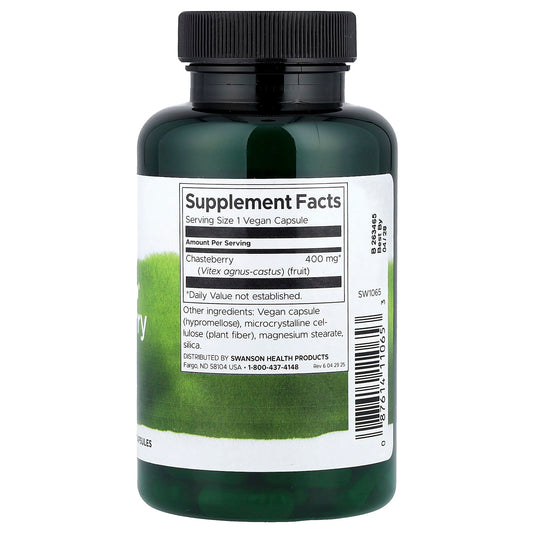 Swanson Full Spectrum Chasteberry fruit, Vitex Agnus-Castus, 400mg, 100 capsules