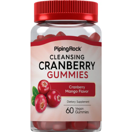 PipingRock Cranberry gummies, delicious cranberry-mango flavor, 60 gummies