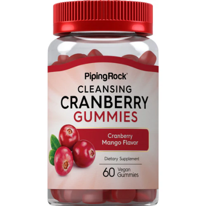 PipingRock Cranberry gummies, delicious cranberry-mango flavor, 60 gummies