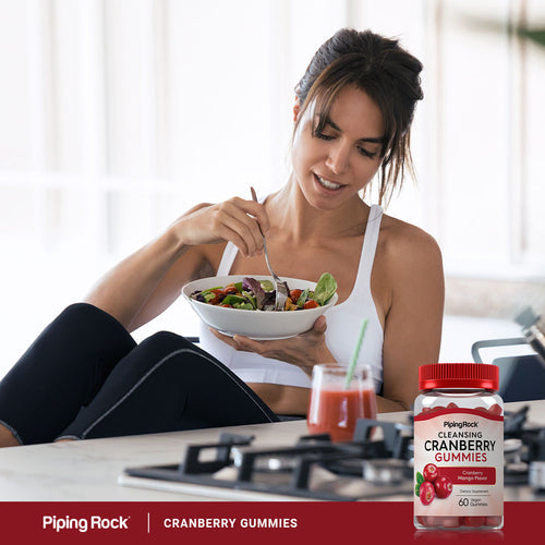 PipingRock Cranberry gummies, delicious cranberry-mango flavor, 60 gummies
