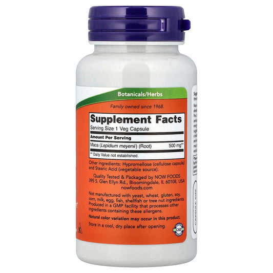 Now Foods Maca 500 mg, 100 Capsules