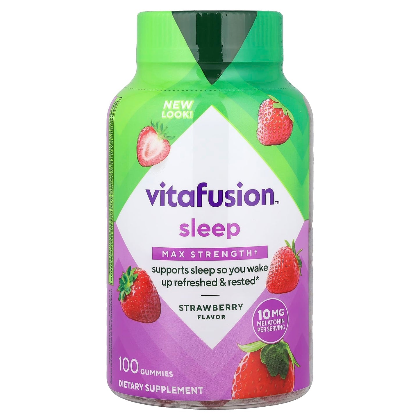 Vitafusion Melatonine | Gummies pour le sommeil, force maximale, goût fraise, 100 gummies
