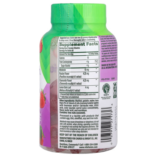 Vitafusion Melatonin | Sleep Support Gummies, Maximum Strength, Strawberry Flavored, 100 Count