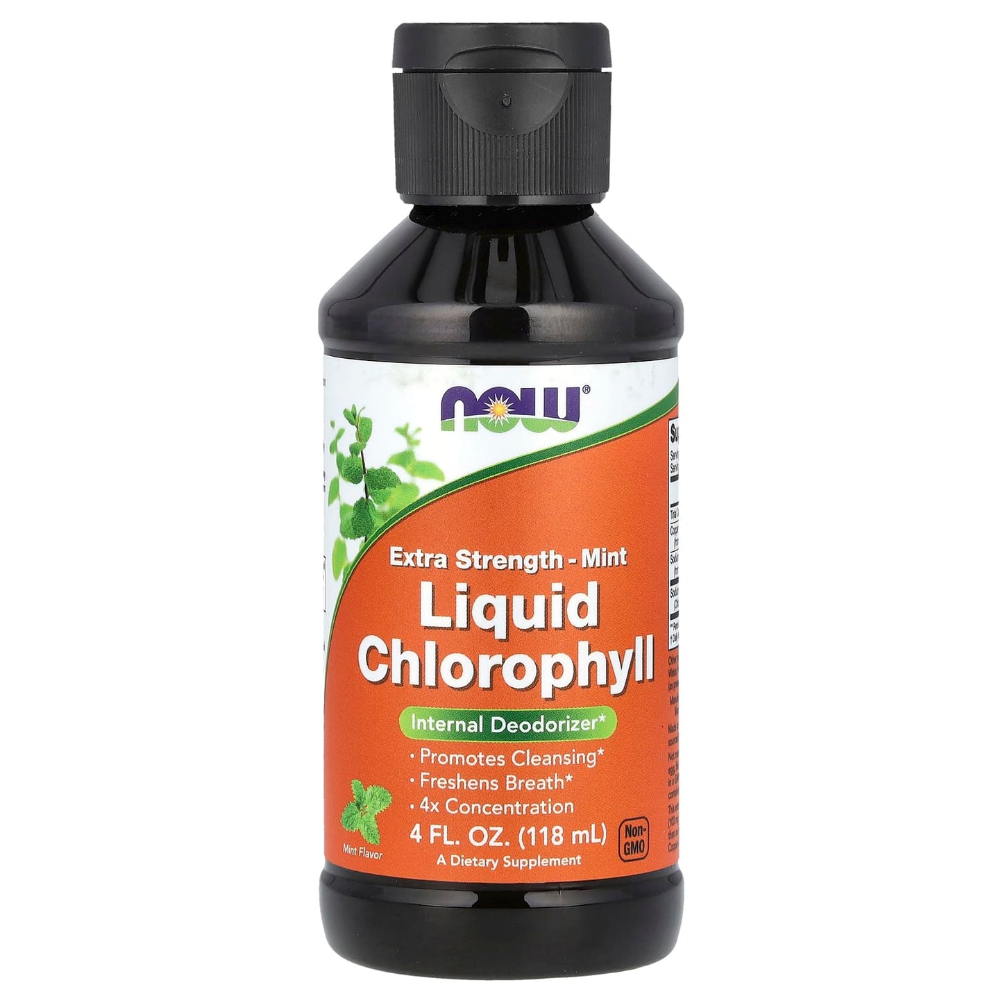Now Foods Liquid Chlorophyll, fresh mint flavor, 100mg, 118ml