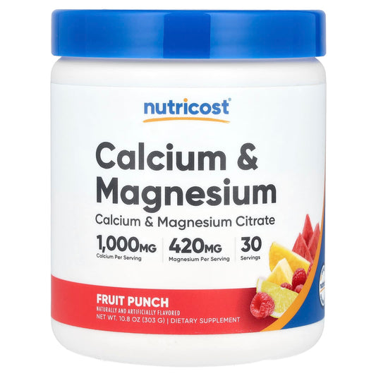 Nutricost Calcium & Magnesium Powder, Fruit Punch Flavor, 303 g