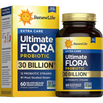 Renew Life Extra Care Ultimate Flora™ Probiotic | Probiotics, 30 Billion CFU, 30 delayed-release capsules