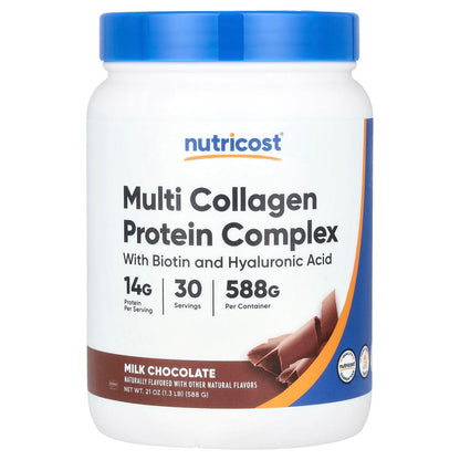 Nutricost Multi Collagen Complex Powder | Types 1, 2, 3, 5, 10 | with Hyaluronic Acid, Vitamin C Biotin & Apple Cider Vinegar | 486 grams