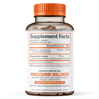 Wholesome Wellness Vitamine C Liposomale, 1500mg, 200 gélules