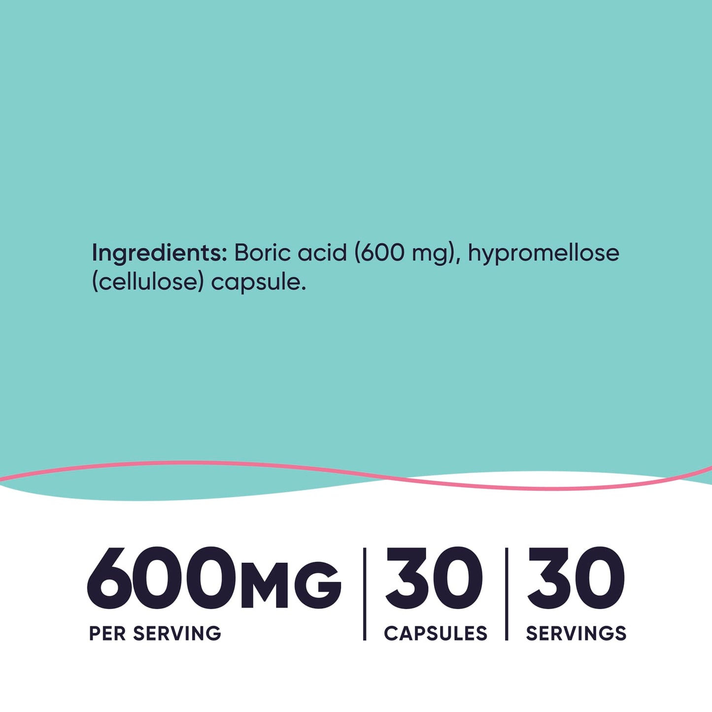 Nutricost Acide Borique, ovules vaginales, 600 mg, 30 capsules