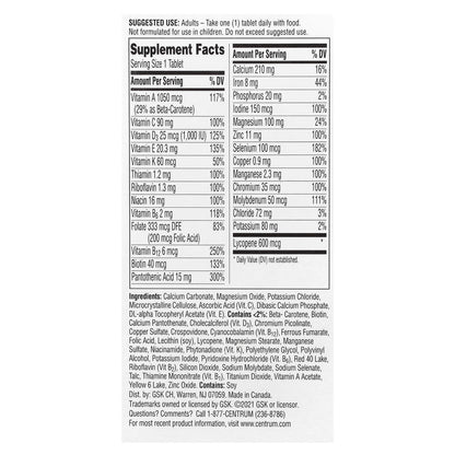 Centrum Multivitamines pour hommes, 65 comprimés