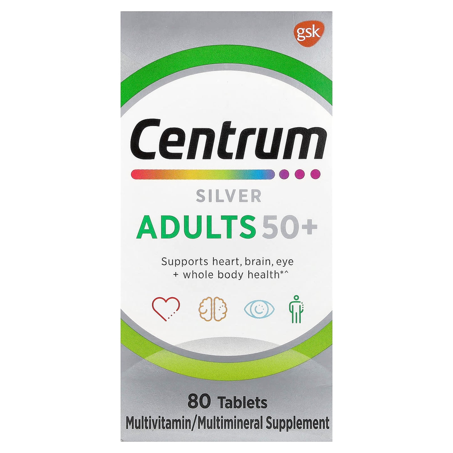 Centrum Multivitamines Adultes de 50 ans et plus, 80 comprimés