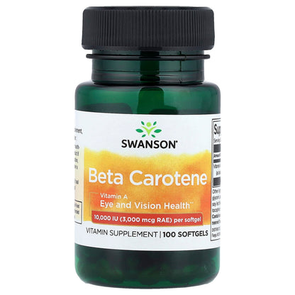Swanson
Beta carotene, 10 000 UI (3000 mcg), 100 softgels