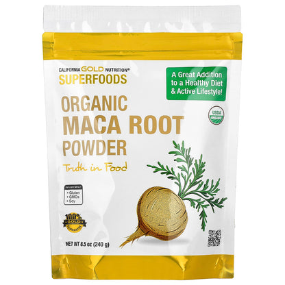 California Gold Nutrition Superfoods|Organic Certified Peruvian Maca Root Powder, 240 Grams