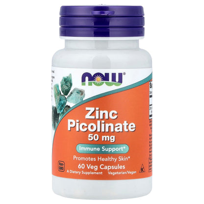 Now Foods Zinc Picolinate, 50 mg, 60 capsules