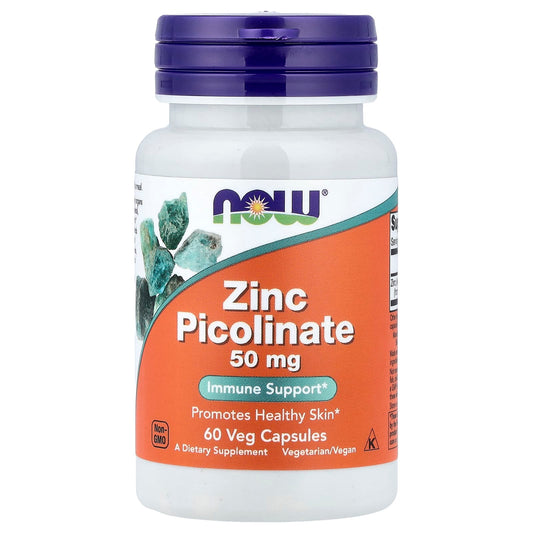 Now Foods Zinc Picolinate, 50 mg, 60 Capsules