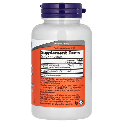 Now Foods NAC with Selenium, 600mg
