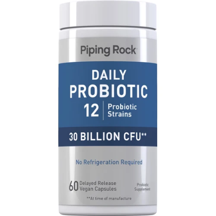 PipingRock Daily Probiotiques, 30 milliards d’UFC, 60 gélules