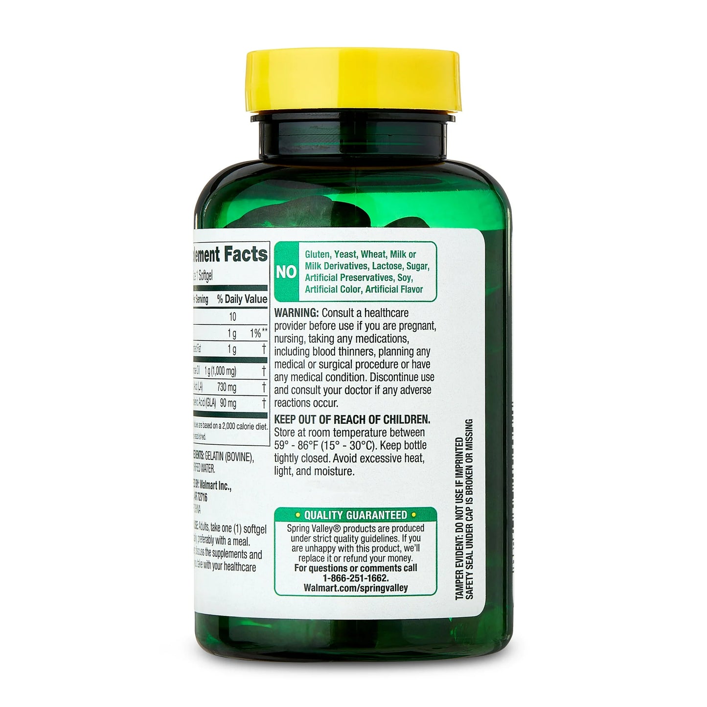 Spring Valley, Huile d’onagre, 75 softgels