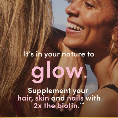 Nature's Bounty Hair skin nails gummies avancés|biotine 6000 mcg, vitamines A, C et E|goût fraise, 90 gummies