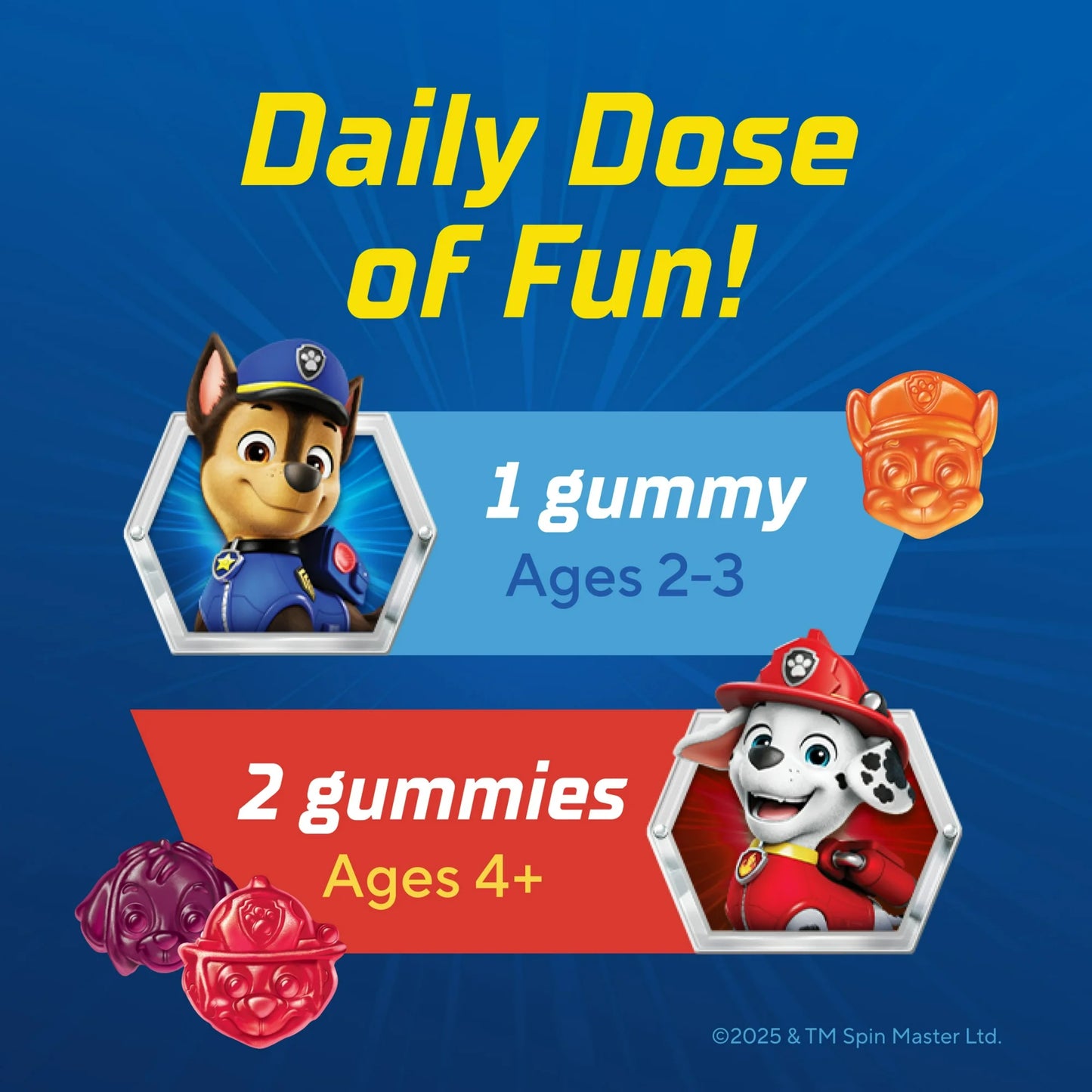 L’il Critters Pat Patrouille Gummies Multivitaminés pour Enfants, Fruits Mixtes, 60 gummies